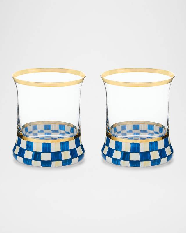 Royal Check Tumbler Glass, Set of 2